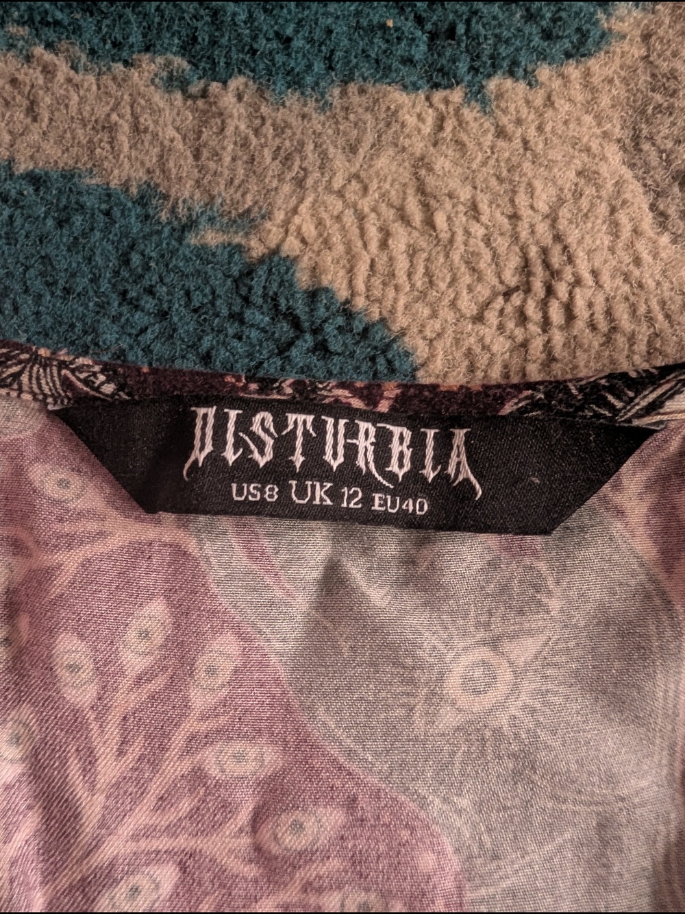 Disturbia Plum and Black Mystical Print Top - Picture 2 of 2